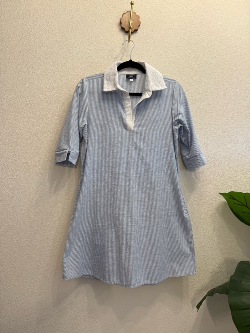 Sailor-Sailor Seersucker Tunic Dress – Size XS ⚓️